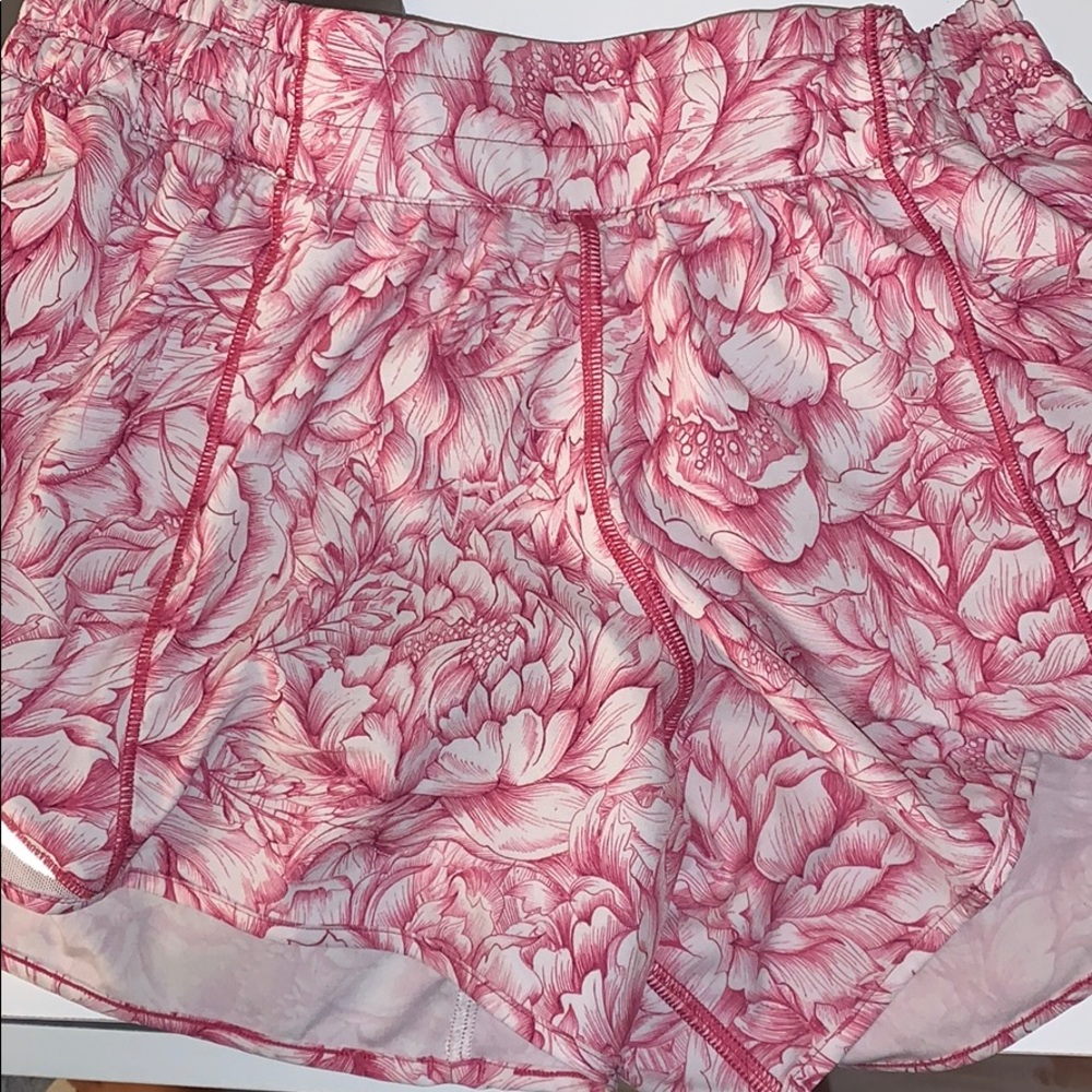 Pink Floral Lululemon Shorts size 6 TALL